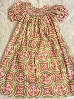Candyland Smocked pink/green dress